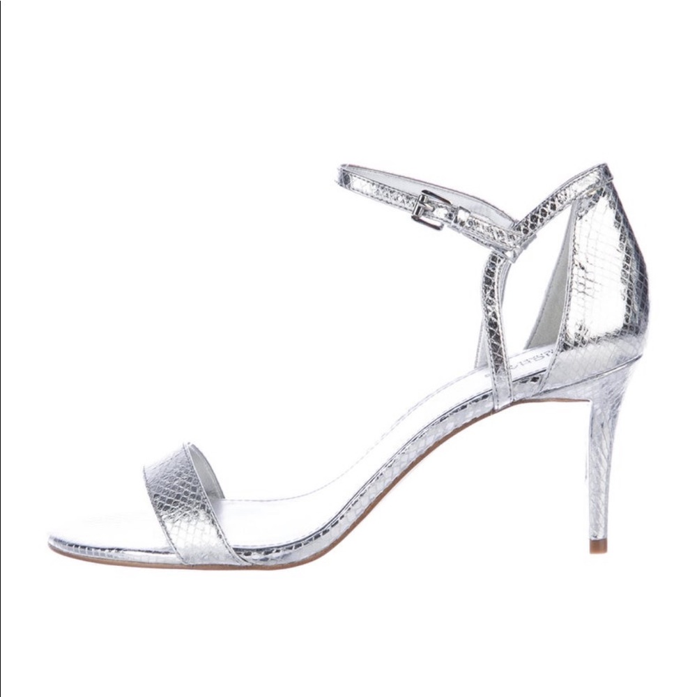 Michael Kors Snakeskin Embossed Silver Heels